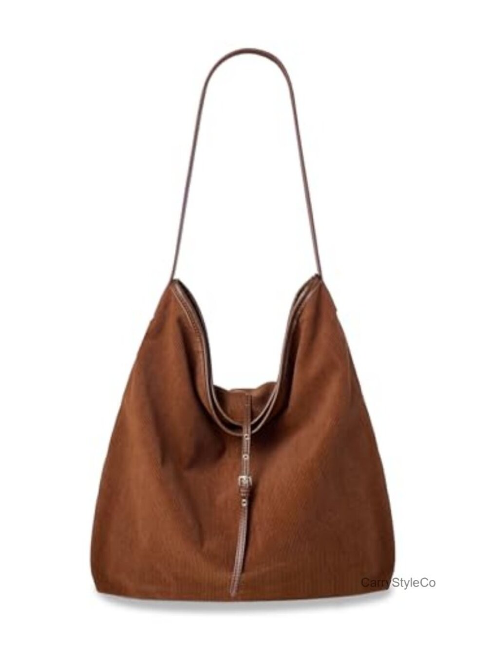 Women Large Slouchy Corduroy Hobo Bag Vegan Leather Shoulder Purse Handbag